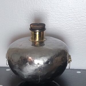 Vintage Wrought Metal/brass 12x15"  Decor  Flask